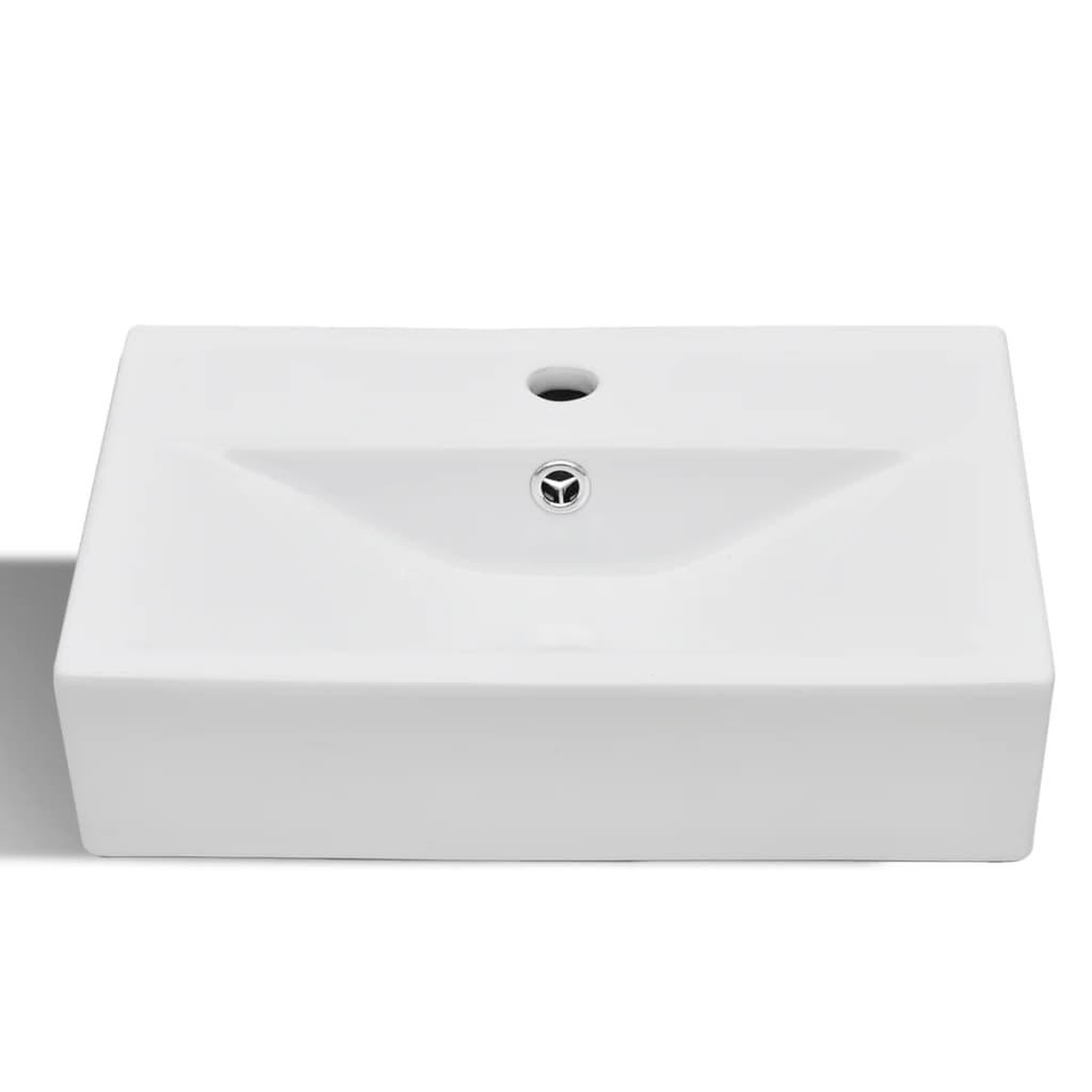 Voir la diapositive 3 : VIDAXL Vasque a trou de trop-plein/robinet ceramique pour salle de bain Blanc