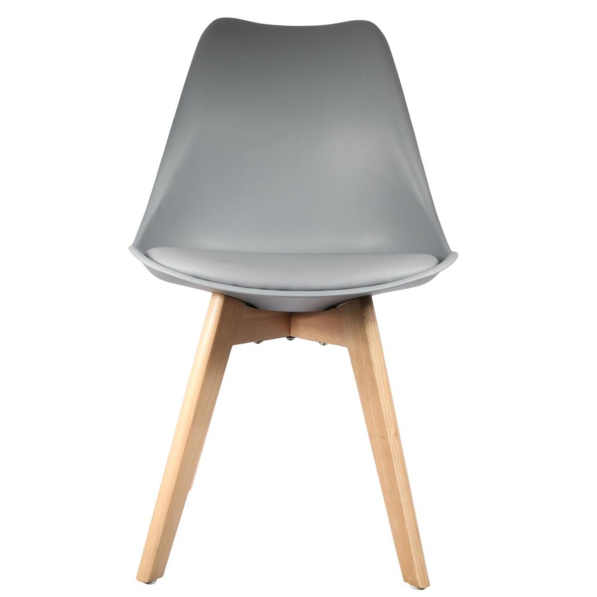 Voir la diapositive 2 : The Home Deco Factory Lot de 2 Chaises Scandinave  Coquil  81cm Gris Foncé