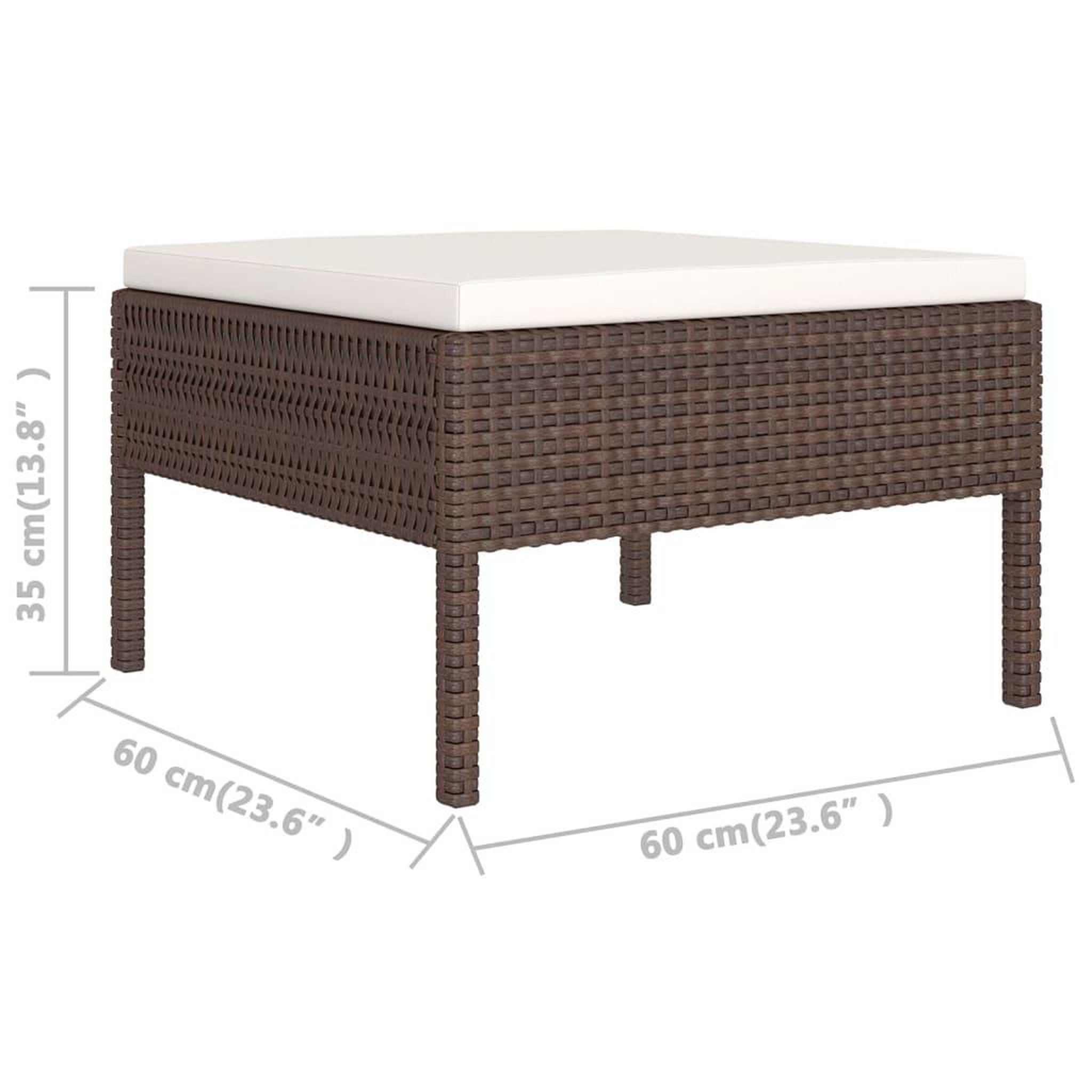 Voir la diapositive 6 : VIDAXL Salon de jardin 10 pcs avec coussins Resine tressee Marron