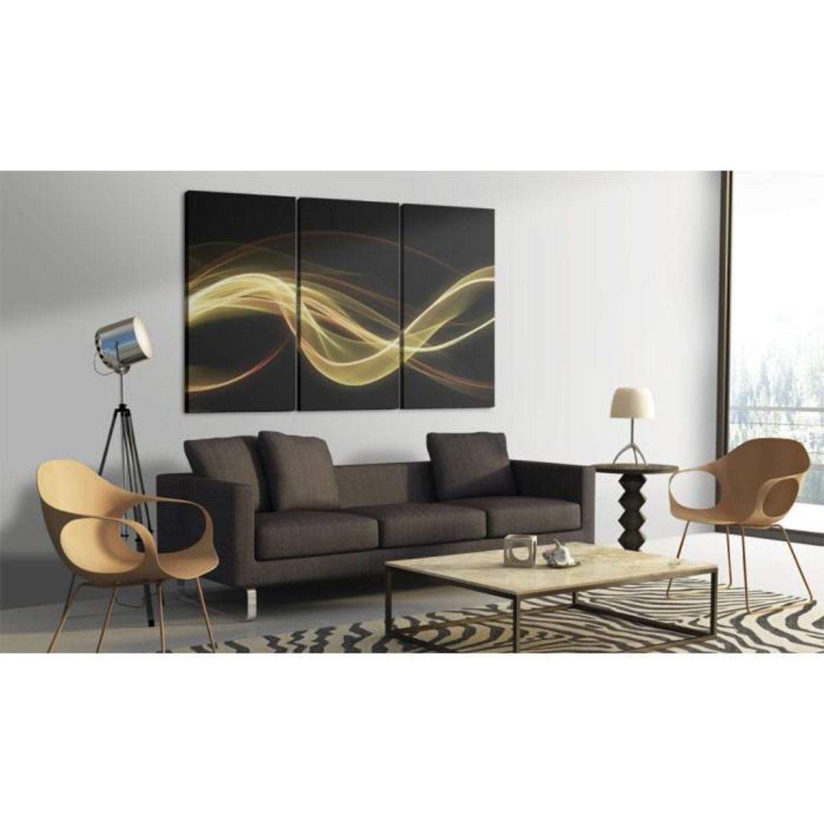 Paris Prix Tableau Imprimé  Fumée Claire sur le Fond Foncé  40x60cm