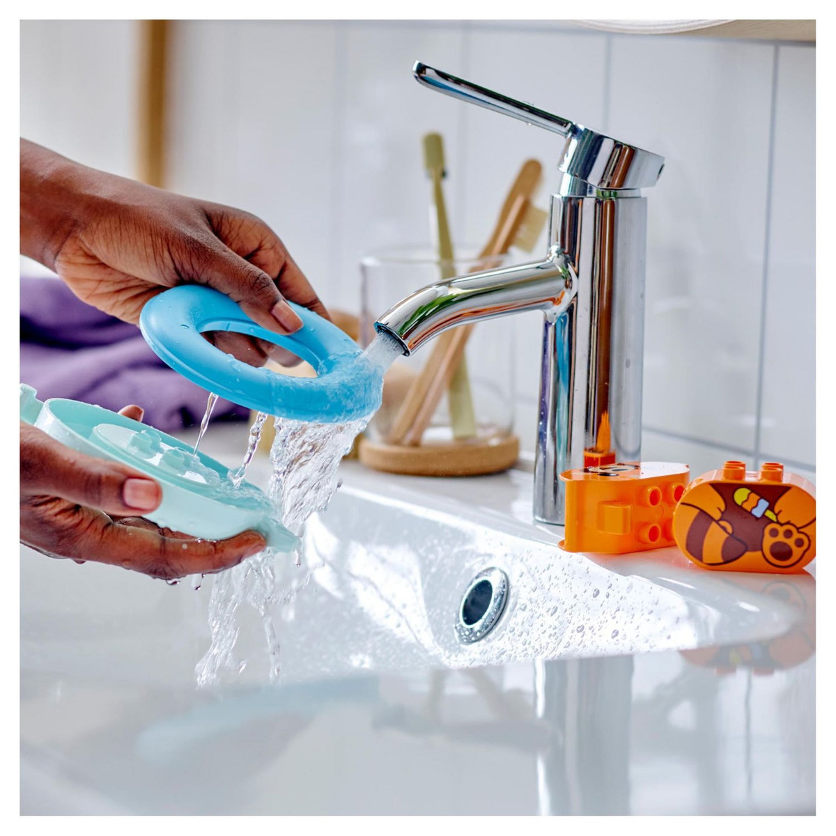 LEGO Duplo 10964 Jouet de bain : Panda rouge flottant, Set Baignoire pour Bébés et Enfants