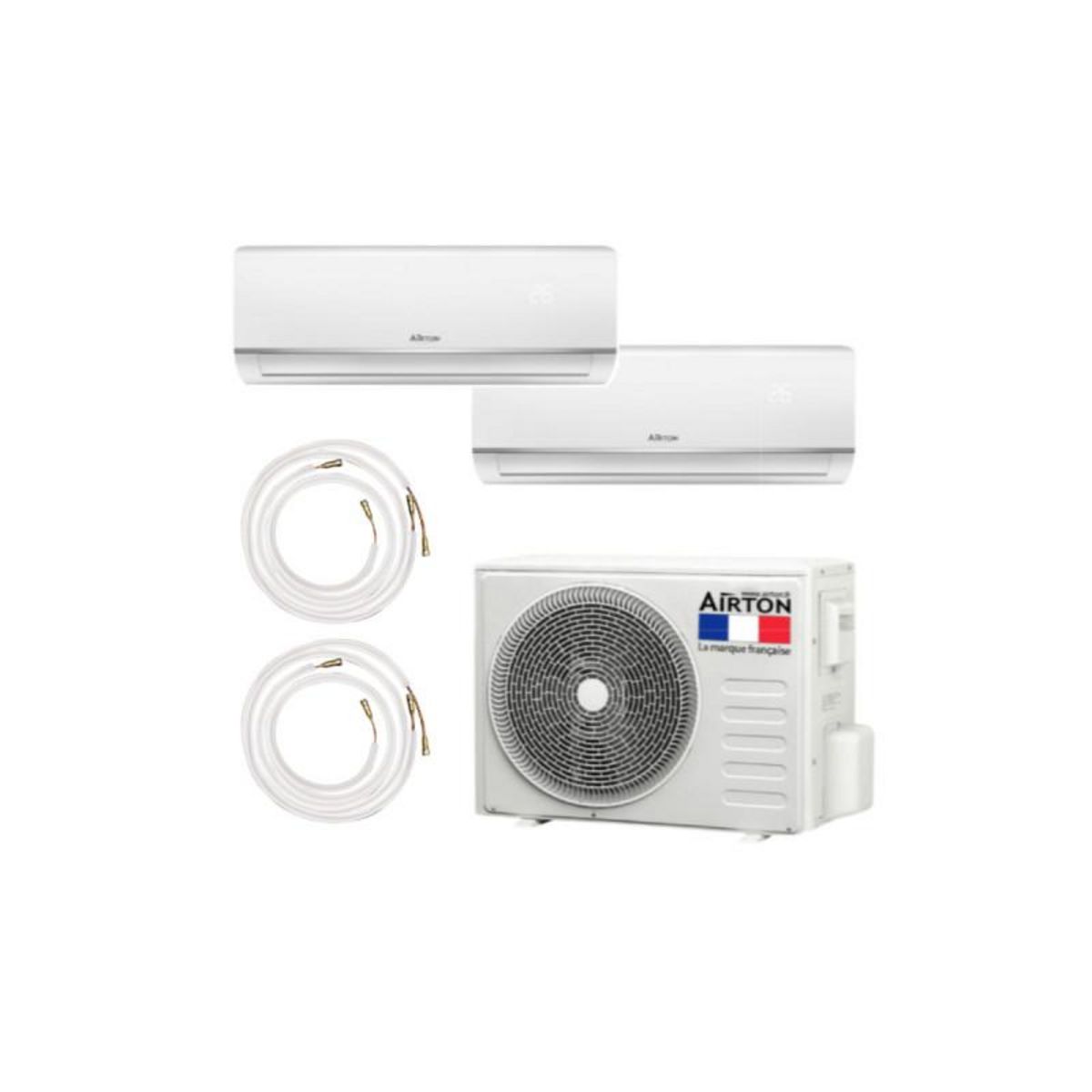  Pack Climatiseur reversible bi-split AIRTON - A Poser Soi-meme - 2500W - 2500W - Readyclim 2x4M