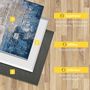 Voir la diapositive 4 : HOMCOM Tapis effet tie and dye aspect cachemire - dim. 2L x 1,6l m - 100% polyester - bleu gris