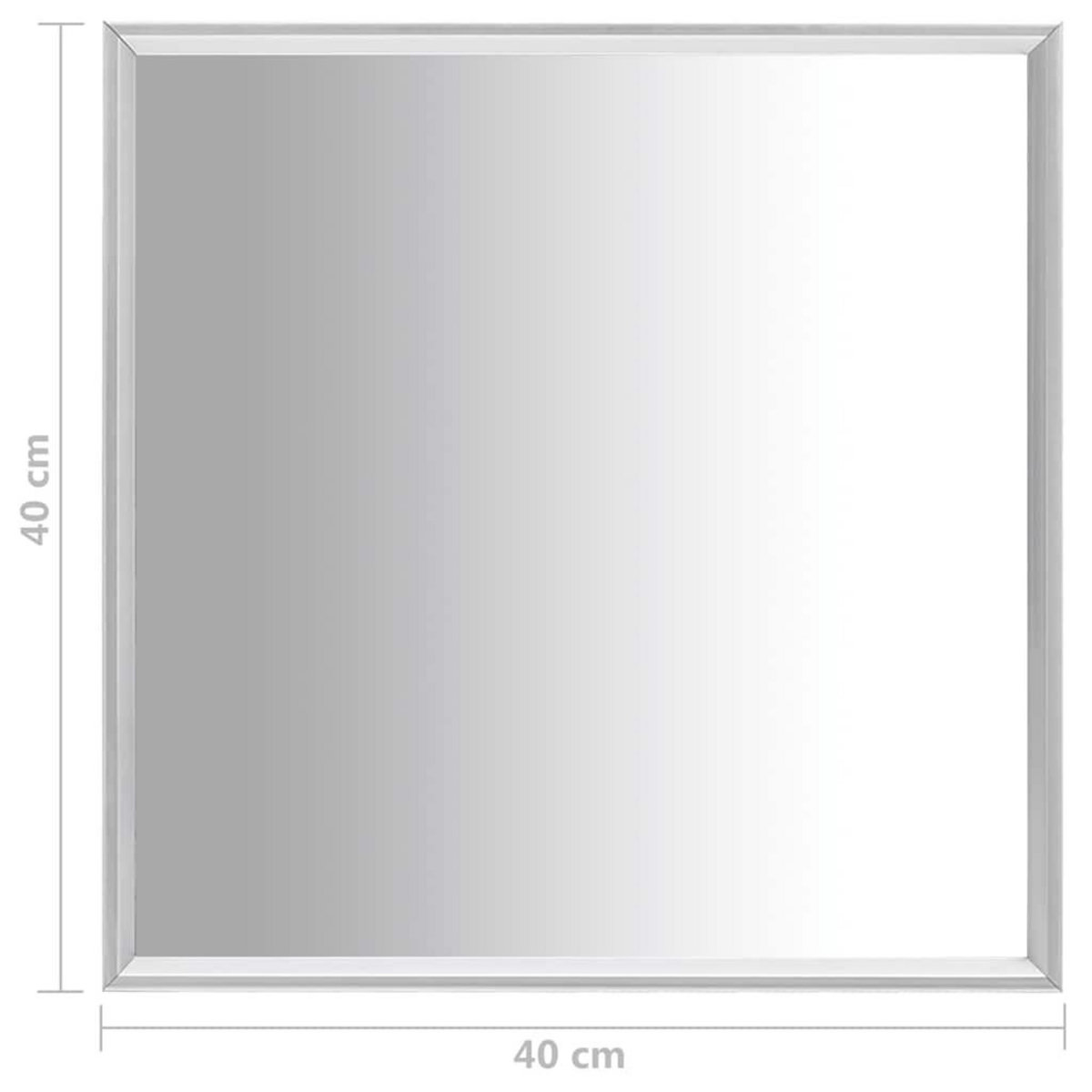 VIDAXL Miroir Argente 40x40 cm