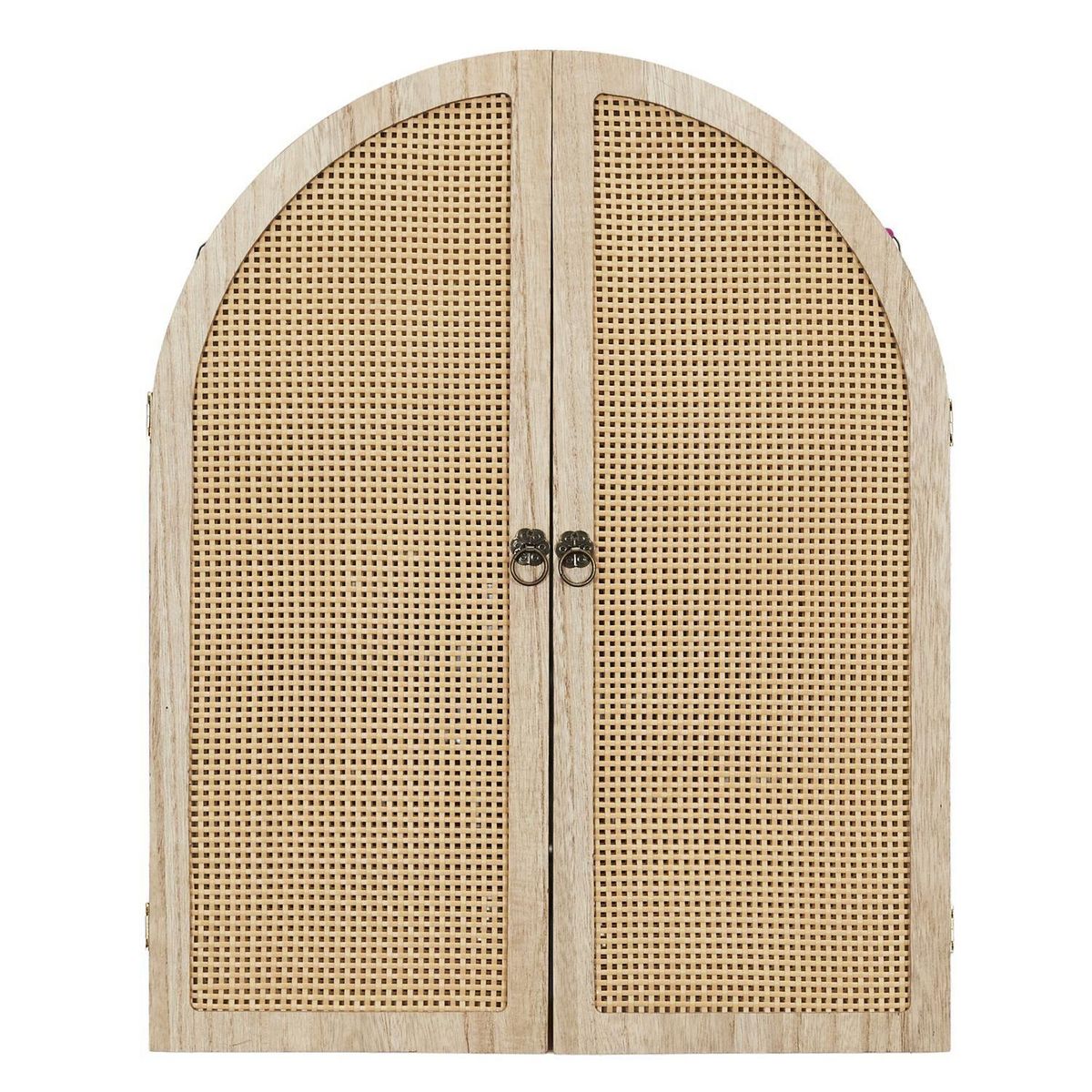 The Home Deco Factory Miroir à volets en cannage - Beige