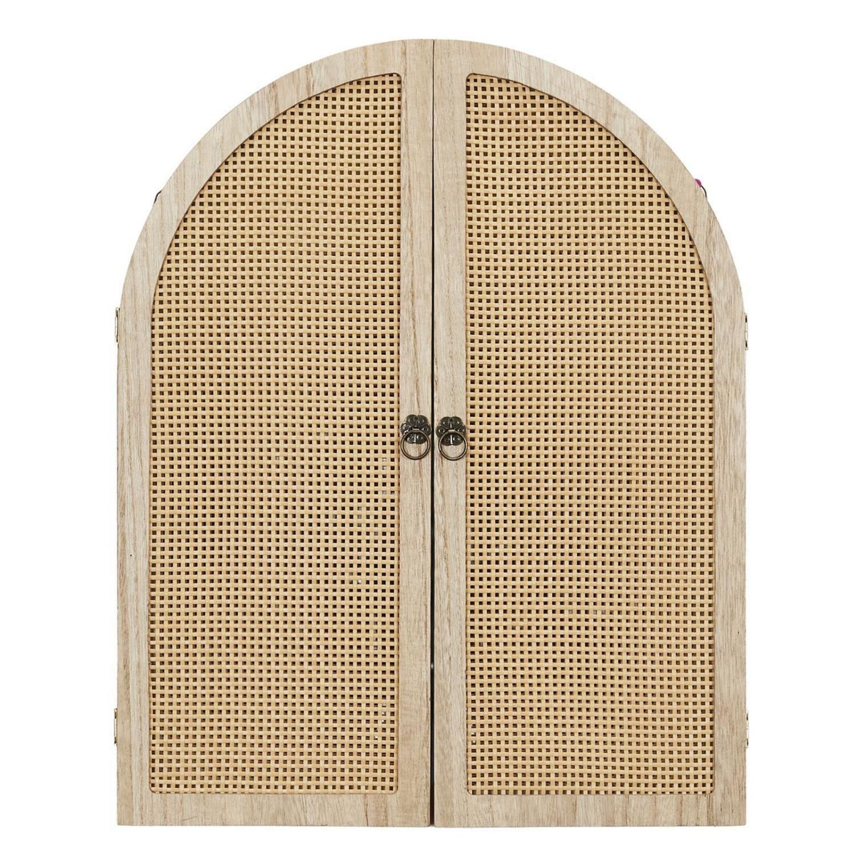 The Home Deco Factory Miroir à volets en cannage - Beige