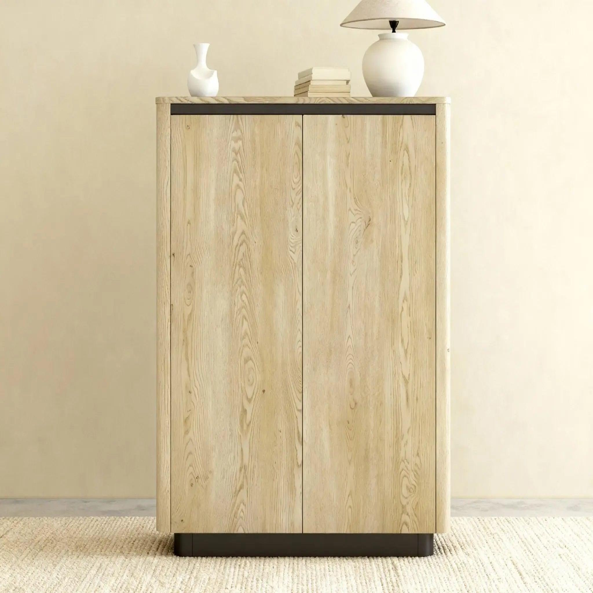 Voir la diapositive 4 : CASANOVA PARIS Poppy - commode 2 portes 113cm en effet chêne cremona et noir - chêne clair