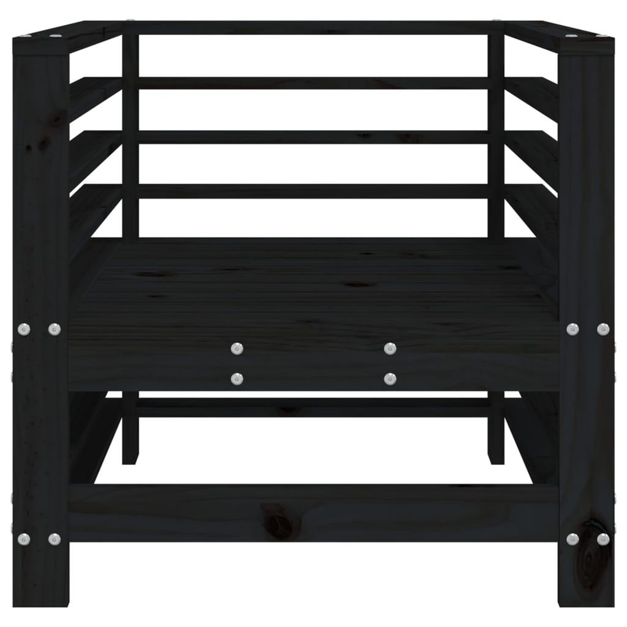 Voir la diapositive 4 : VIDAXL Chaises de jardin lot de 2 noir bois massif de pin