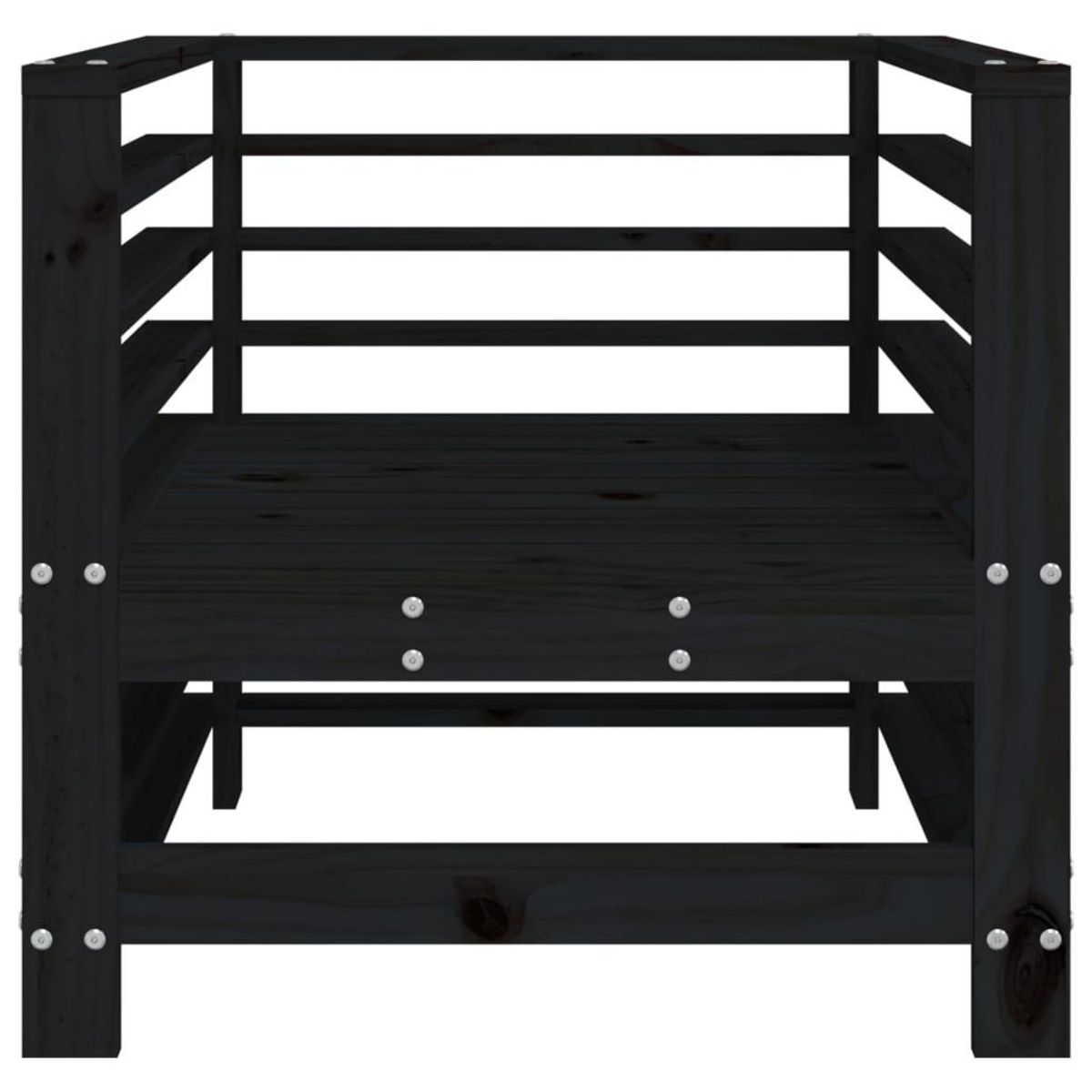 VIDAXL Chaises de jardin lot de 2 noir bois massif de pin