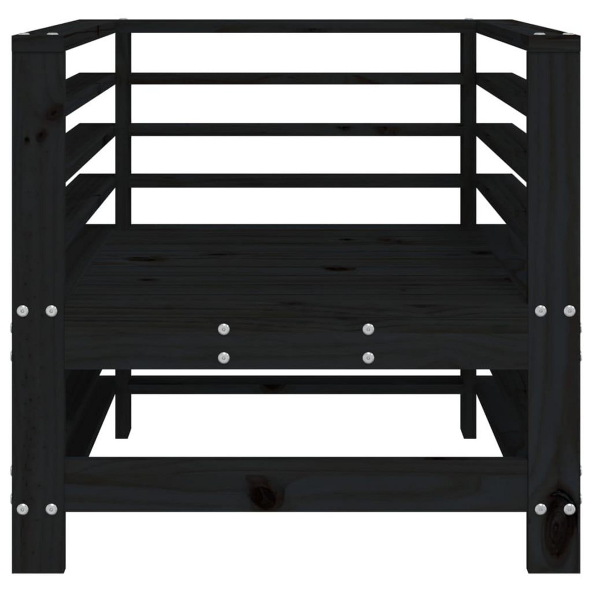 VIDAXL Chaises de jardin lot de 2 noir bois massif de pin