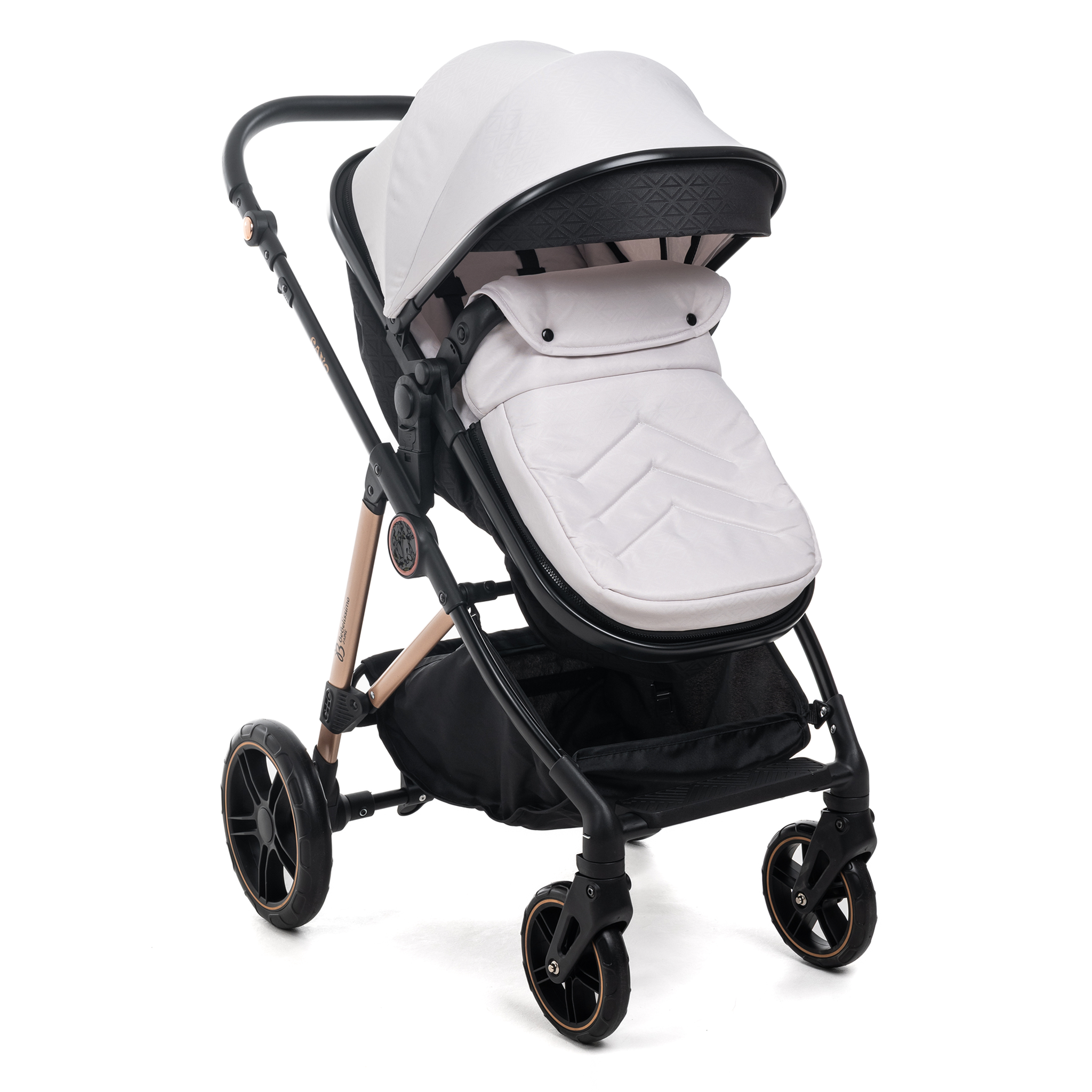 Voir la diapositive 3 : BEBELISSIMO Poussette combinée trio 3 en 1 - siège auto 0+ CAVO – nacelle – dès la naissance – jusqu'à 22kg  - beige