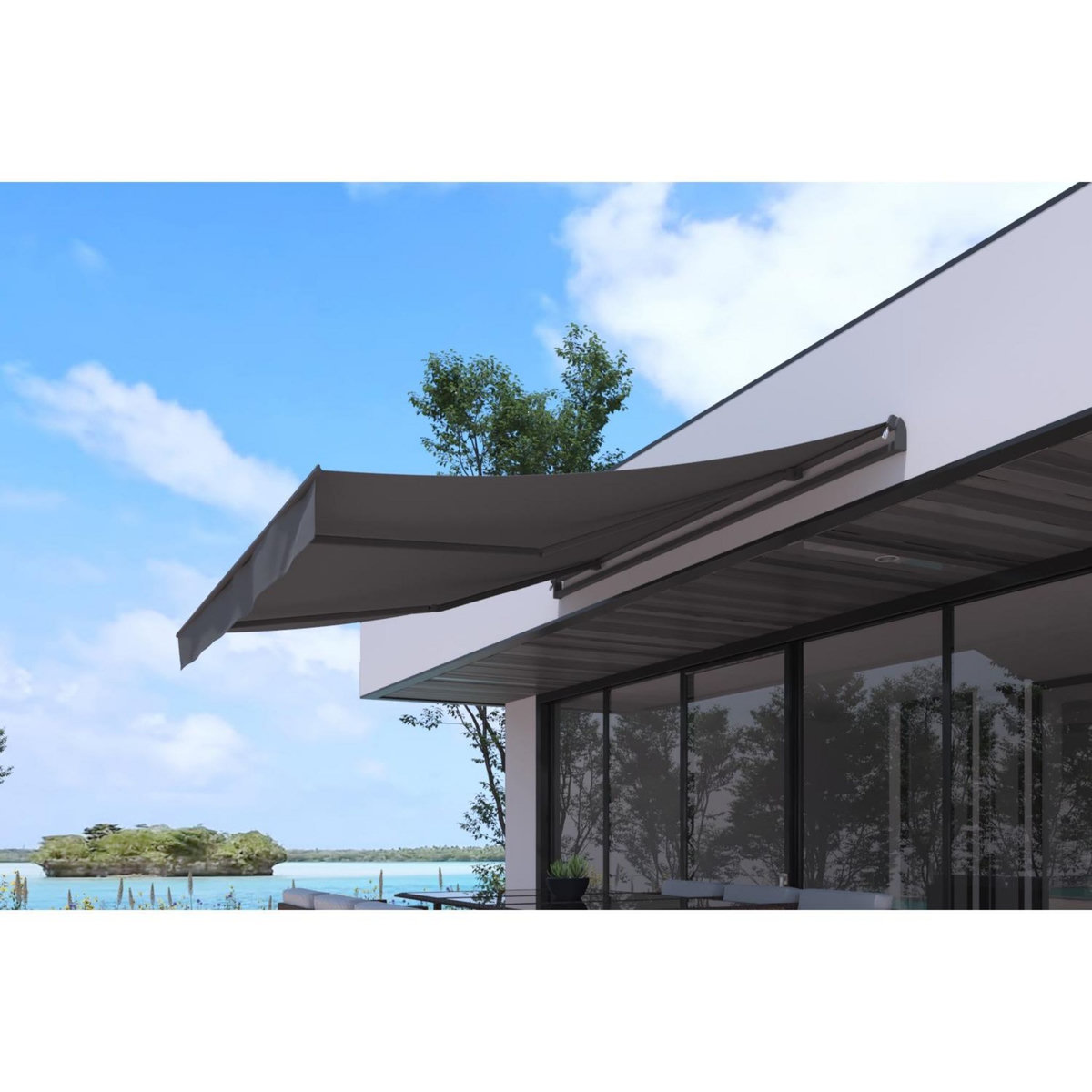 CONCEPT USINE Store banne manuel 3 x 2,5 m gris ADRO