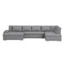 Voir la diapositive 2 : Canapé d'angle gauche panoramique convertible en tissu gris clair 6 places WIDE 