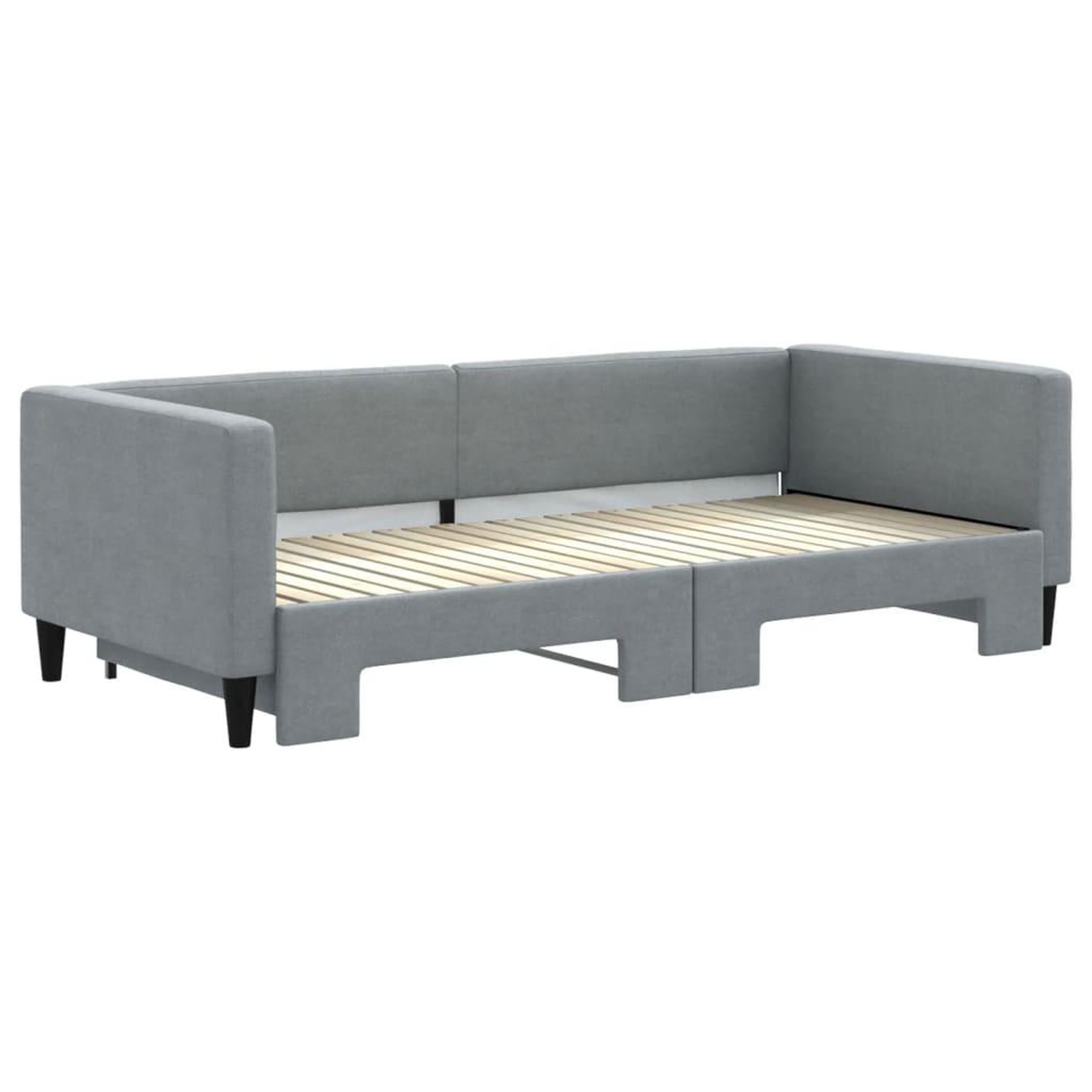 Voir la diapositive 3 : VIDAXL Lit de jour avec gigogne sans matelas gris clair 90x200 cm