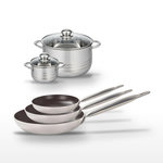 ELO Lot de 3 Poêles 24/28/32 cm Elo Bistro Line et 2 Faitouts 12/20 cm