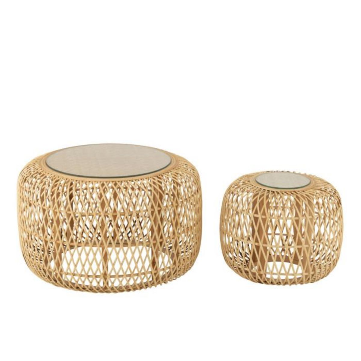 Paris Prix Lot de 2 Tables Basses Gigognes  Africa  80cm Naturel