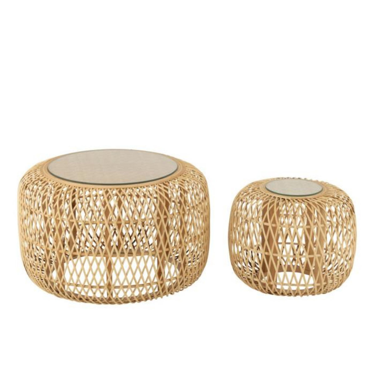 Paris Prix Lot de 2 Tables Basses Gigognes  Africa  80cm Naturel