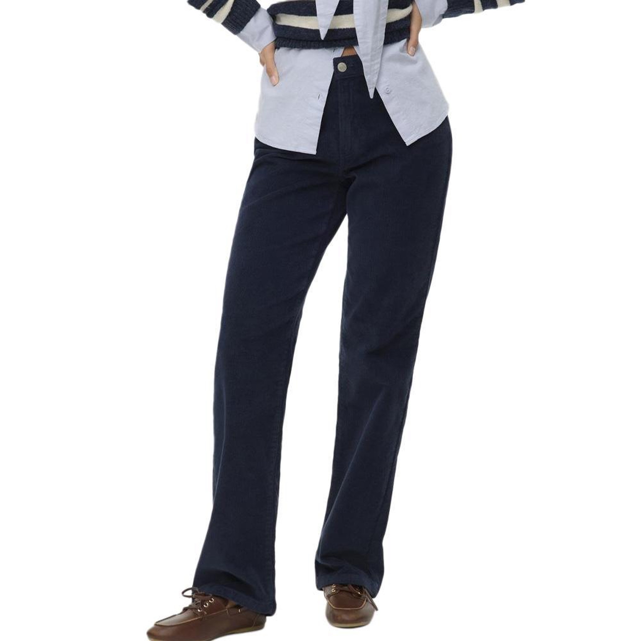 Voir la diapositive 2 : Vero Moda Pantalon en velours marine femme vero moda lisa
