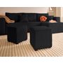 Voir la diapositive 6 : BEST MOBILIER Topaze - canapé d'angle réversible 4 places - convertible avec coffre, tablette et poufs - en velours côtelé