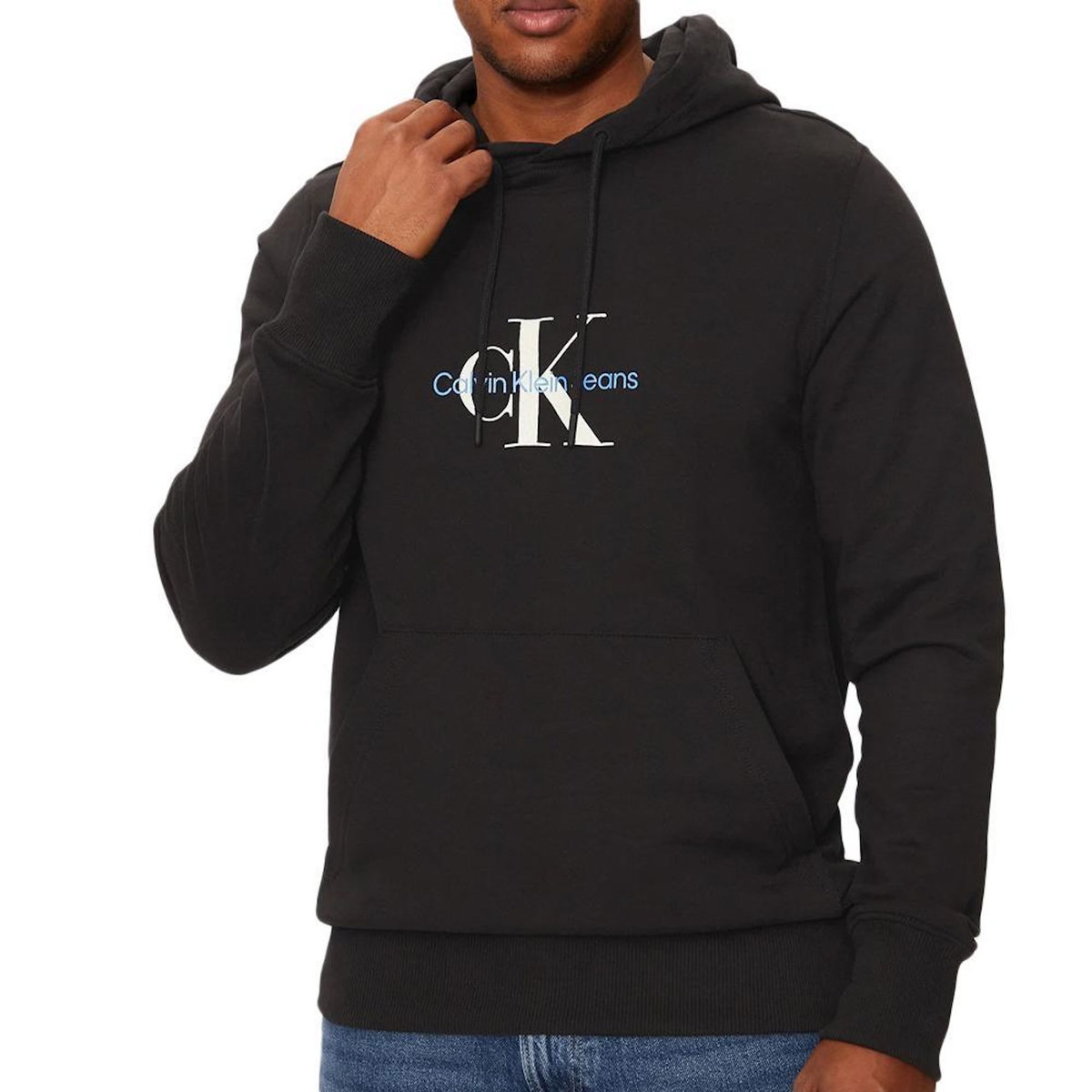 CALVIN KLEIN JEANS Sweat à capuche Noir Homme Calvin Klein Jeans Distressed Monologo