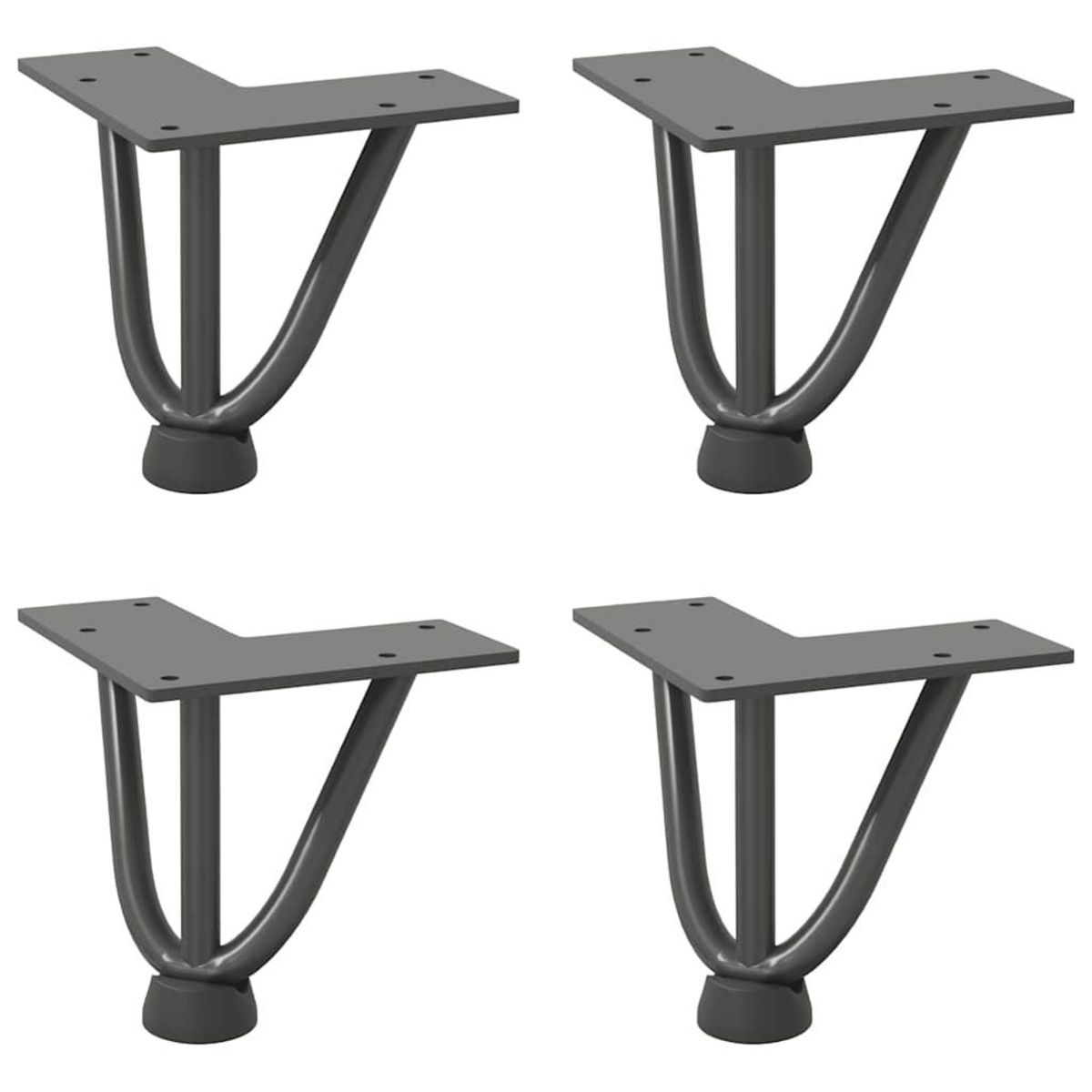 VIDAXL Pieds de table en forme d'epingle a cheveux 4 pcs anthracite