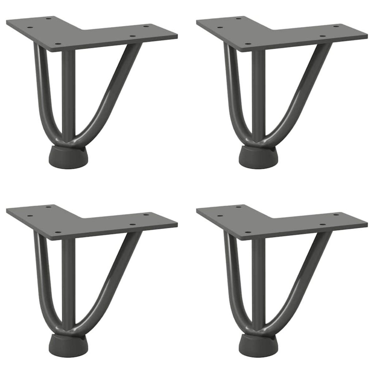 VIDAXL Pieds de table en forme d'epingle a cheveux 4 pcs anthracite