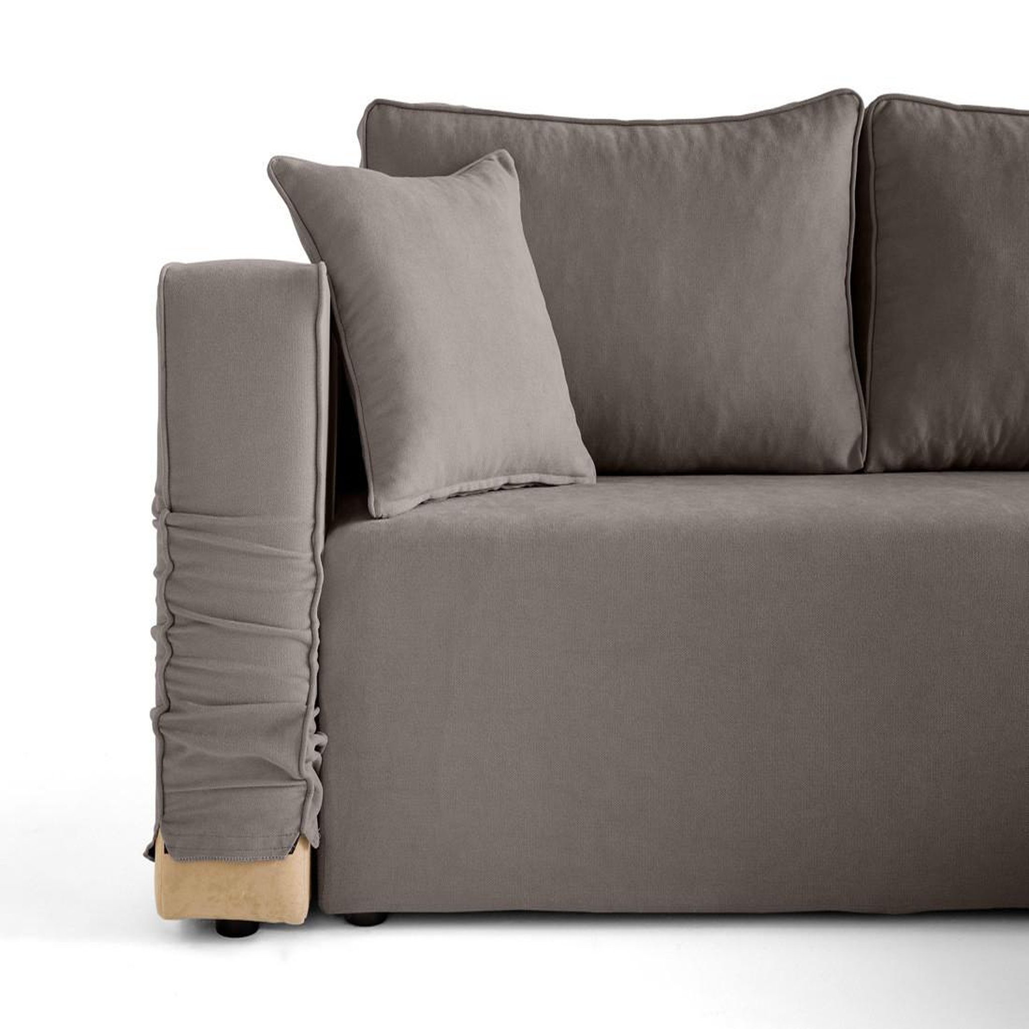 Voir la diapositive 2 : BEST MOBILIER Topaze - canapé d'angle déhoussable réversible 4 places en tissu