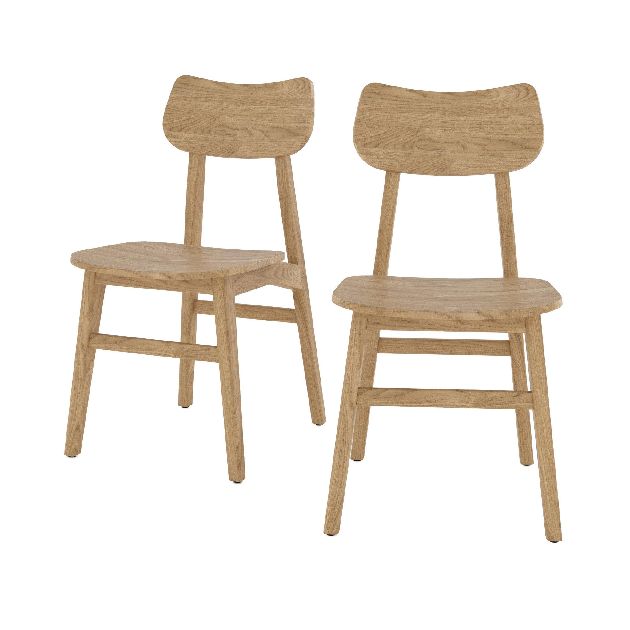 Voir la diapositive 1 : MAISON PAVANE Lot de 2 chaises en bois massif de mindi-kawi