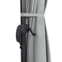 Voir la diapositive 6 : ID MARKET Parasol déporté inclinable rotatif 360 CALVI gris clair 3x4 M avec housse