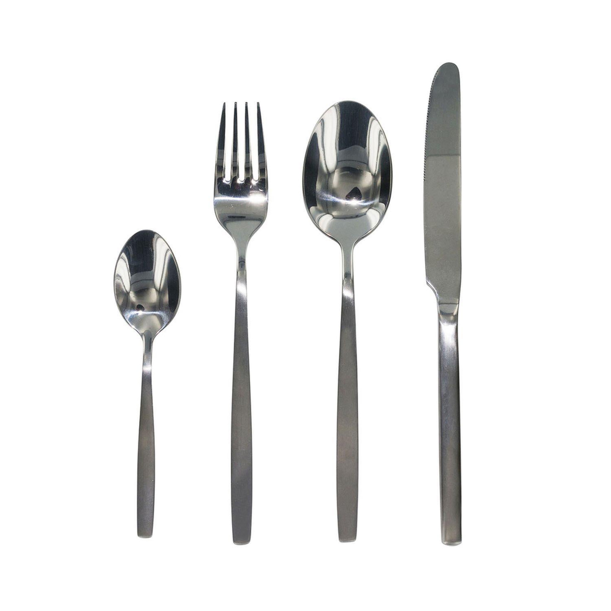 Saveur et dégustation Ménagère inox effet mat shiny Table Chic - 16 Pièces - Argent