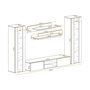 Voir la diapositive 2 : Paris Prix Meuble TV Mural Design  Fly XIX  260cm Blanc
