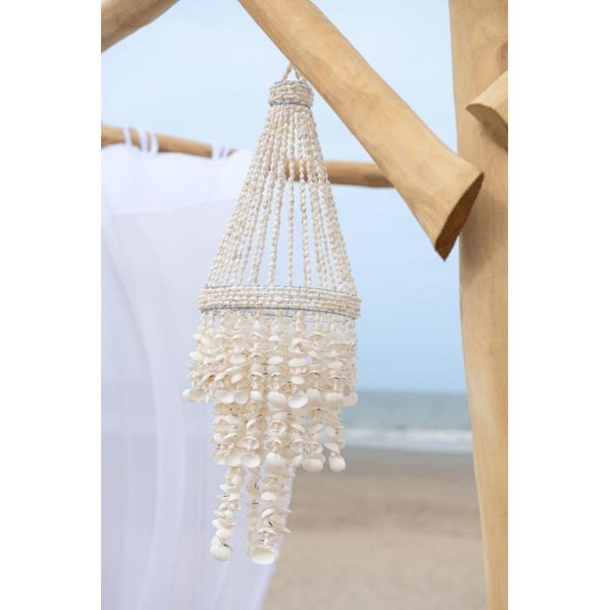 Paris Prix Suspension Déco en Coquillage  Palais  70cm Blanc