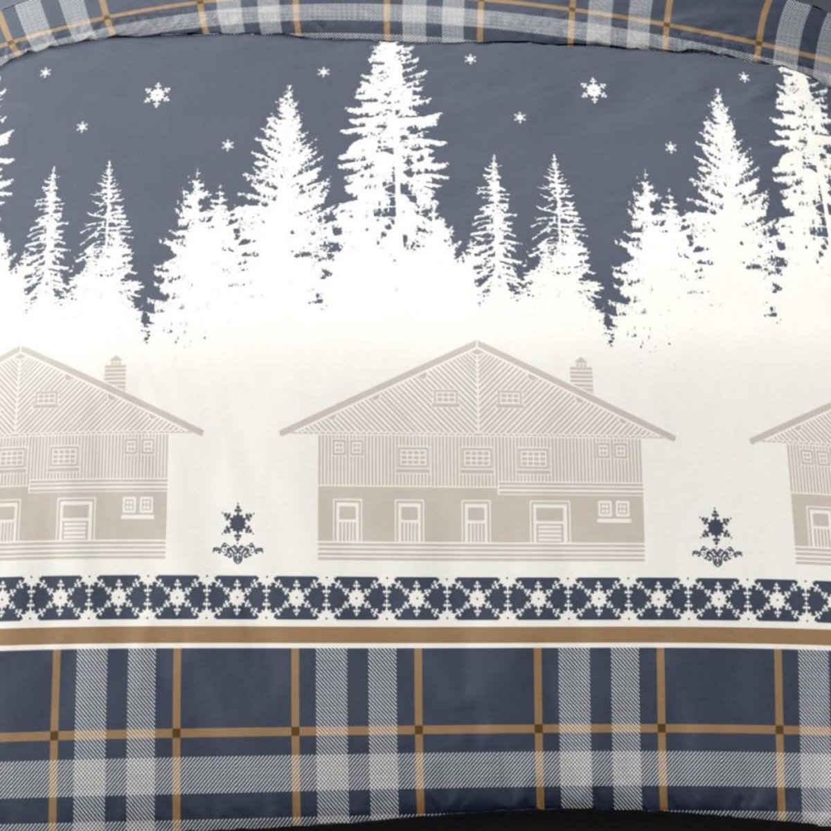 Dourev Housse de couette Flanelle 140x200 RIM + 1 taie