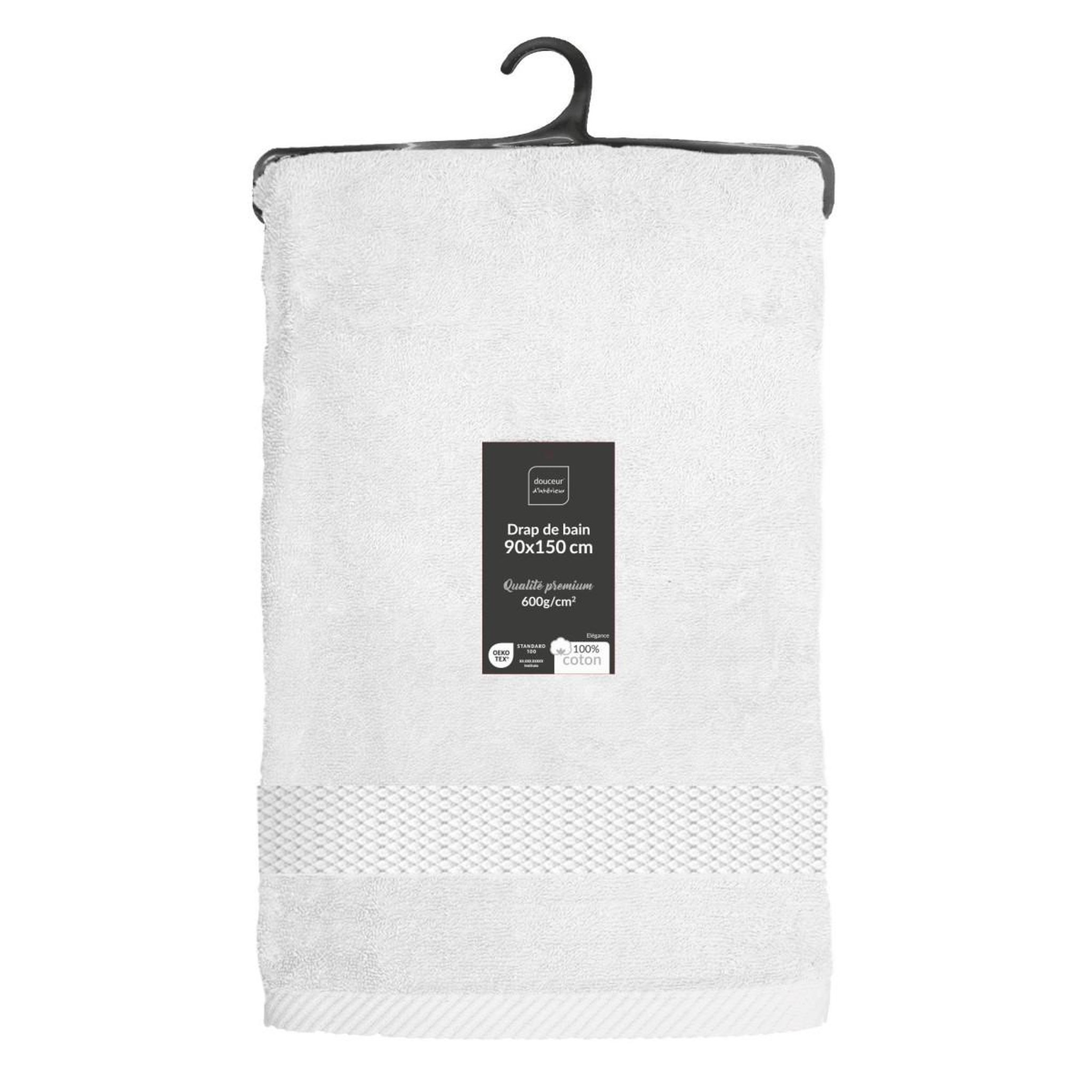 Voir la diapositive 6 : Douceur d'Intérieur Drap de bain  elegance  90x150cm blanc