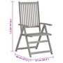 Voir la diapositive 6 : VIDAXL Chaises inclinables de jardin lot de 4 et coussins Bois acacia