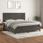 Voir la diapositive 1 : VIDAXL Sommier a lattes de lit et matelas Gris fonce 200x200cm Velours