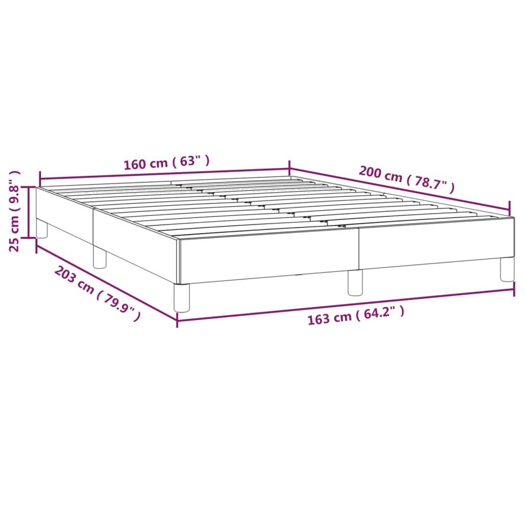 Voir la diapositive 6 : VIDAXL Cadre de lit sans matelas marron fonce 160x200 cm tissu