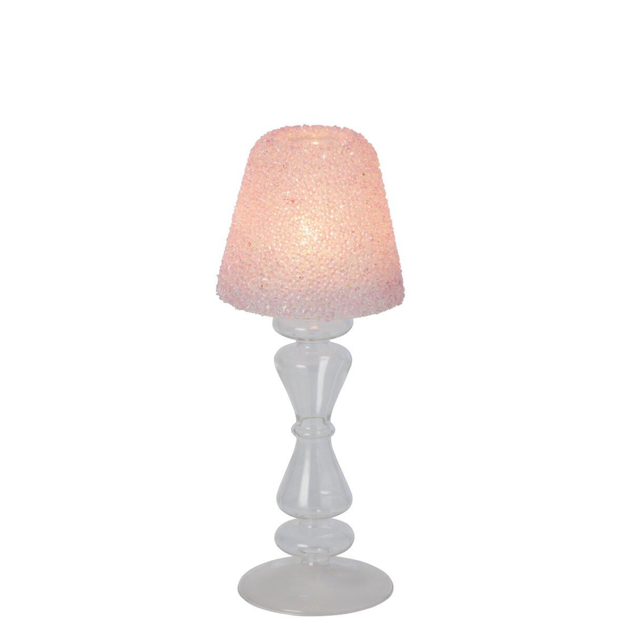 Voir la diapositive 2 : J-LINE Photophore Lampe en Verre  Silje  26cm Rose