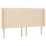 Voir la diapositive 2 : VIDAXL Tete de lit avec oreilles Creme 203x16x118/128 cm Tissu