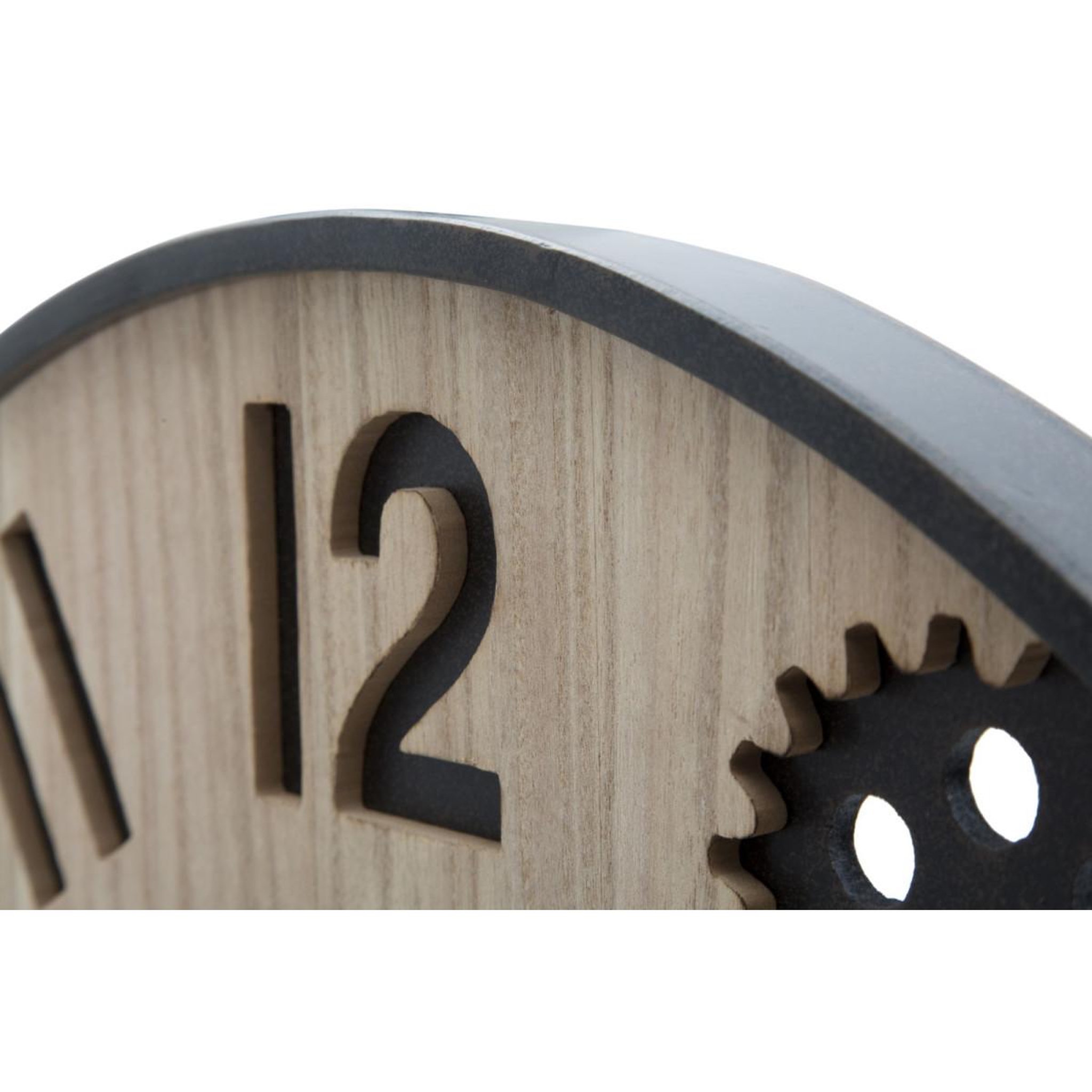 Voir la diapositive 4 : Paris Prix Horloge murale engrenage  grand hotel  60cm naturel & noir