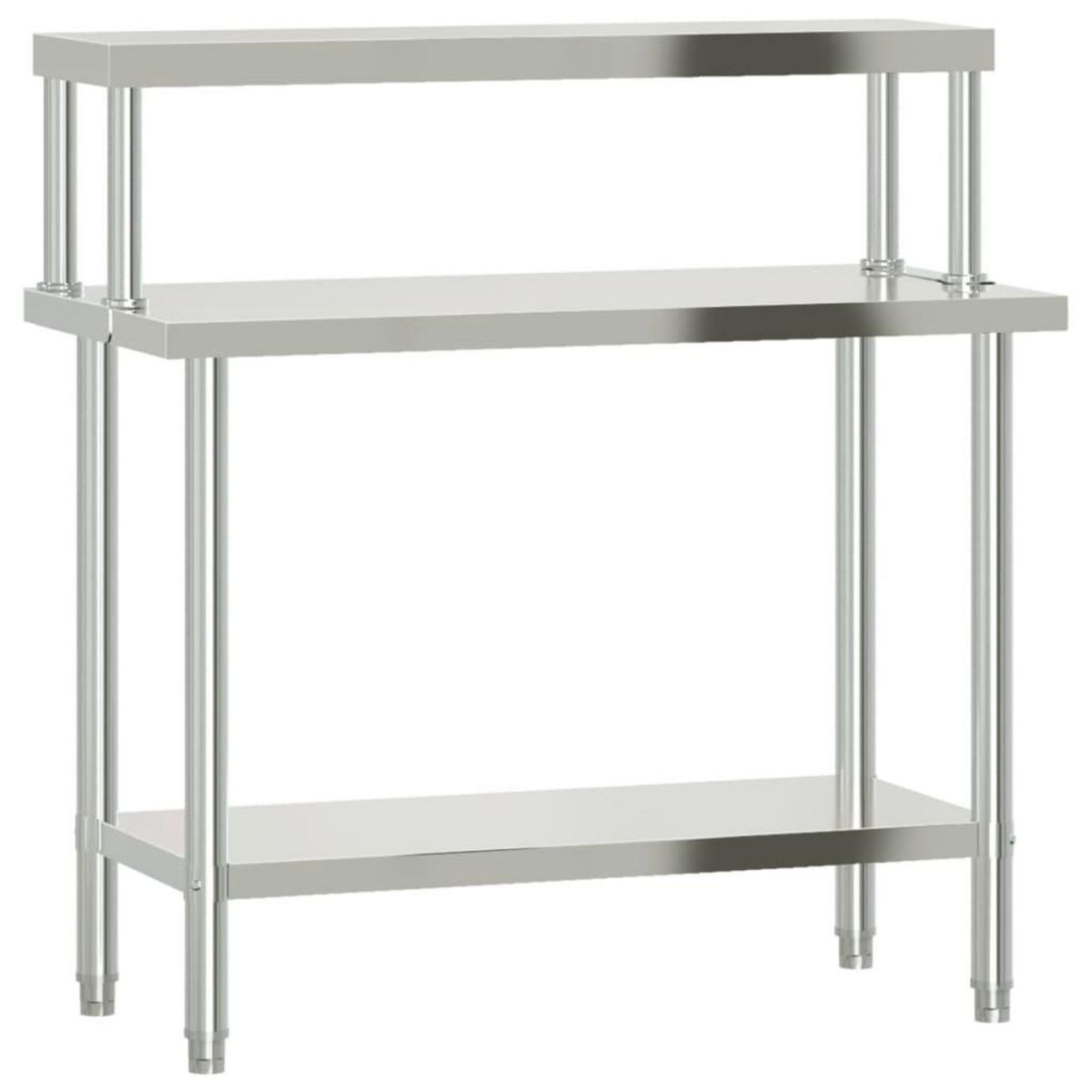 VIDAXL Table de travail de cuisine avec etagere 110x55x120 cm inox