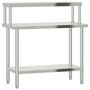Voir la diapositive 2 : VIDAXL Table de travail de cuisine avec etagere 110x55x120 cm inox