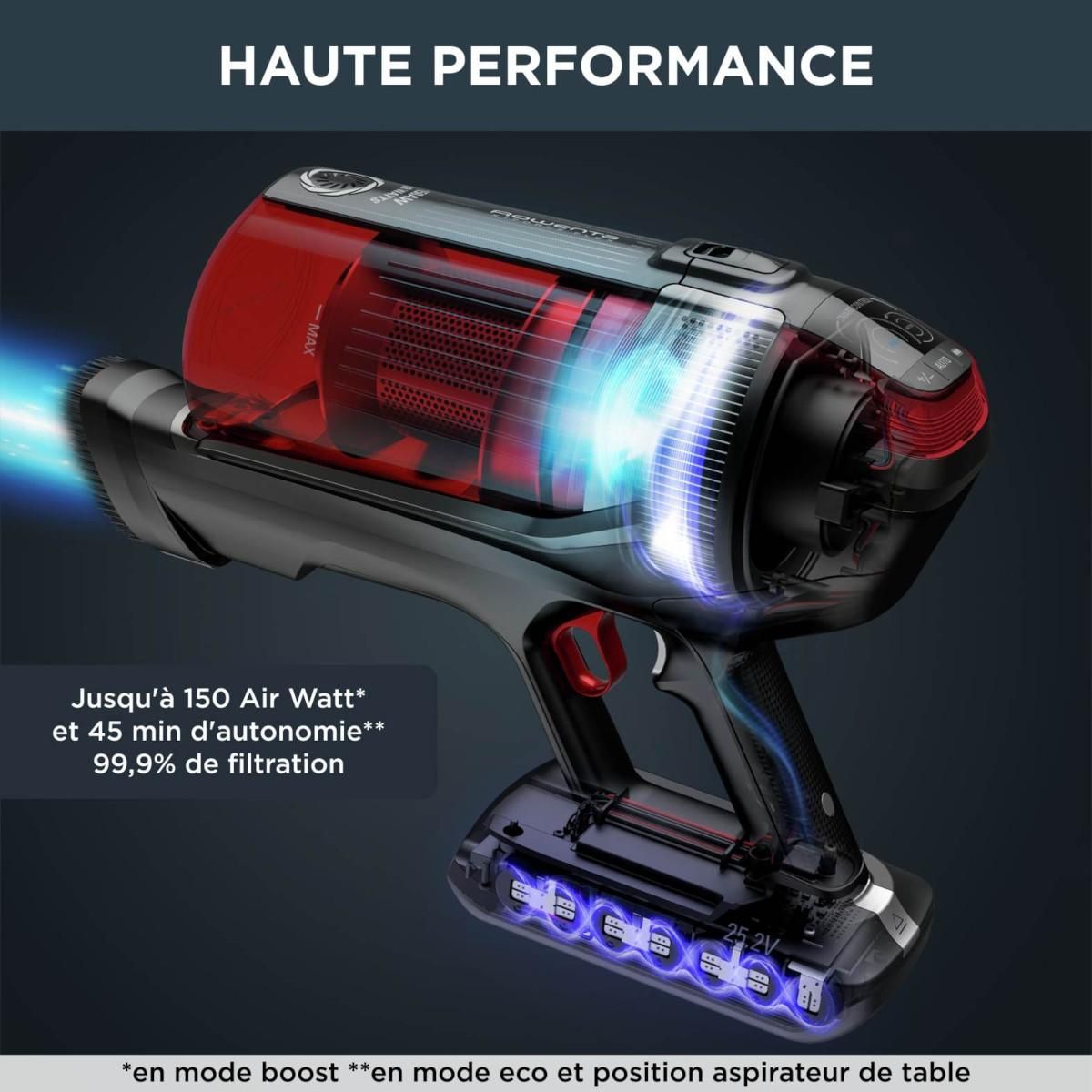 ROWENTA Aspirateur balai rechargeable 25.2v rouge - rh98a9wo