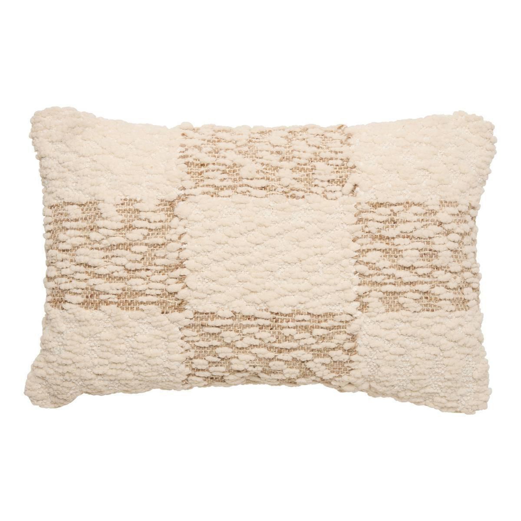ATMOSPHERA Coussin déco laine chenille  ameya  38x58cm beige lin