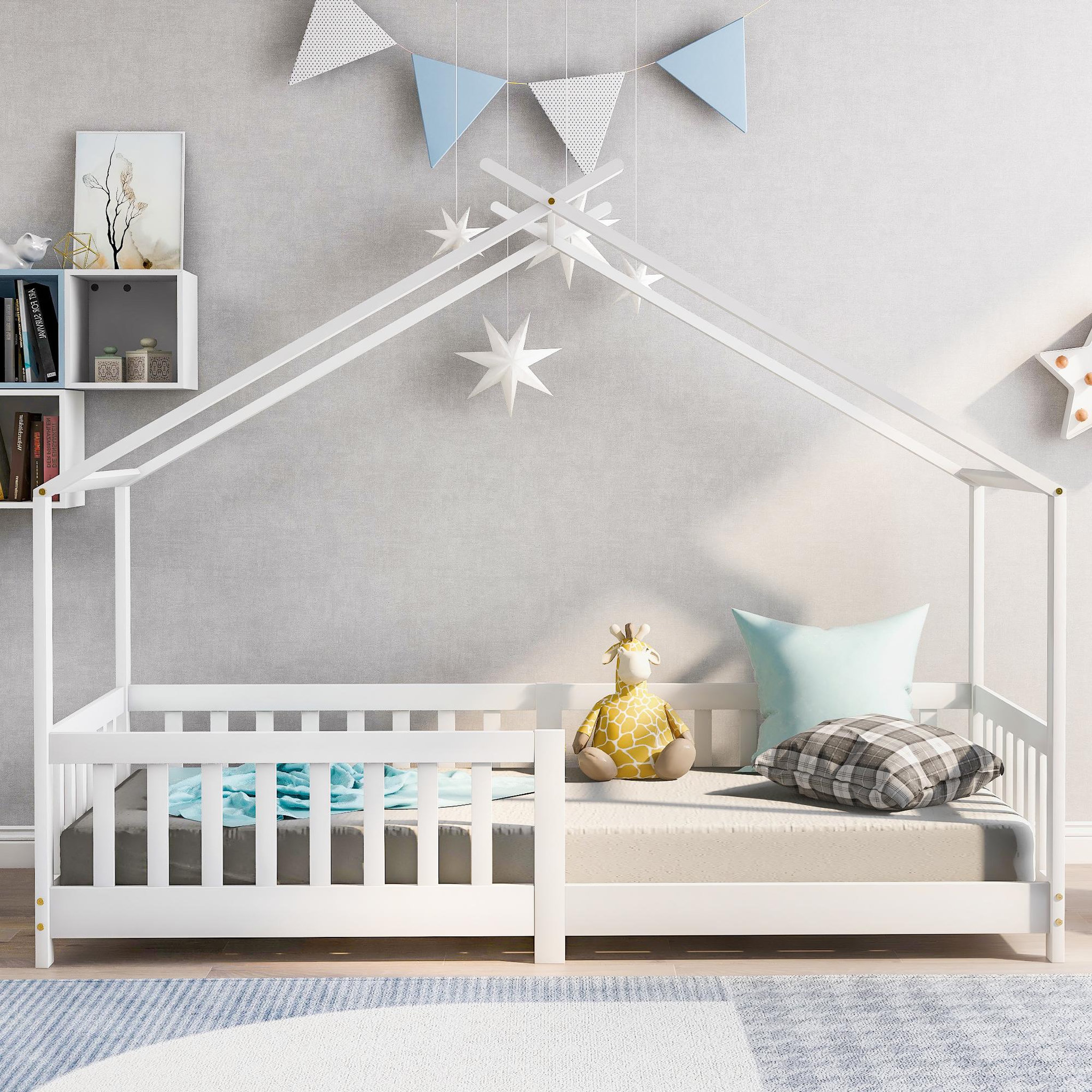 Voir la diapositive 2 : MERAX Lit cabane enfant 90x200cm