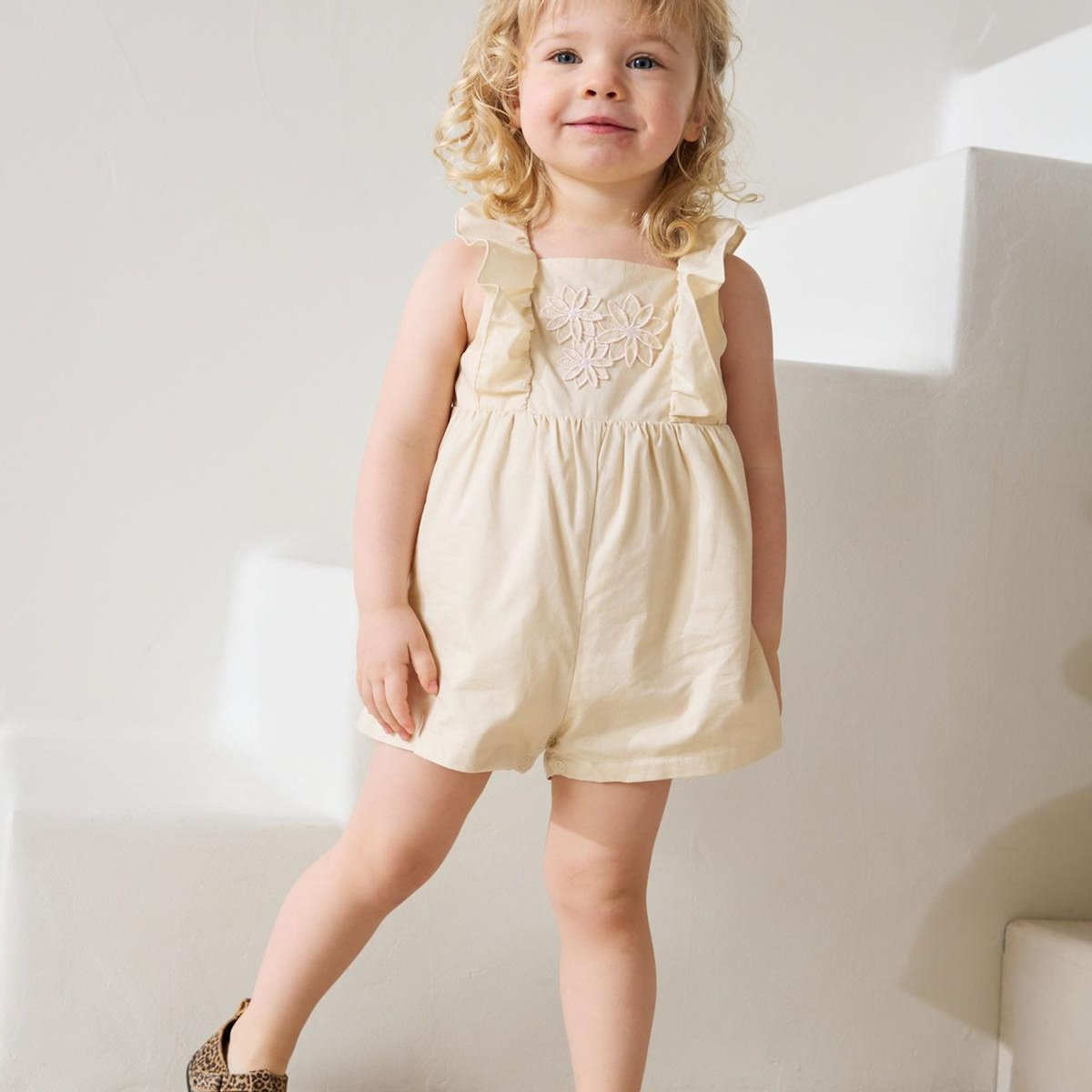 Petit Béguin Barboteuse bébé en popeline Poésie d'été