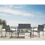 Voir la diapositive 2 : MARKET24 Salon de jardin CEBU - Structure Acier - 4 personnes - Gris