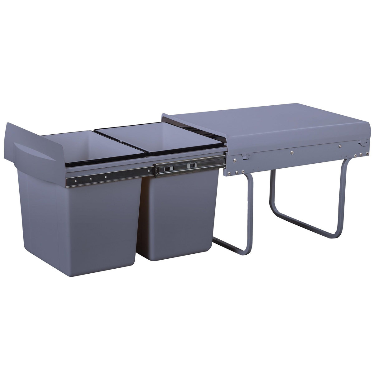 Kitchen move Poubelle tri sélectif encastrée HYPE Gris Plastique 36L