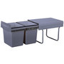 Voir la diapositive 1 : Kitchen move Poubelle tri sélectif encastrée HYPE Gris Plastique 36L