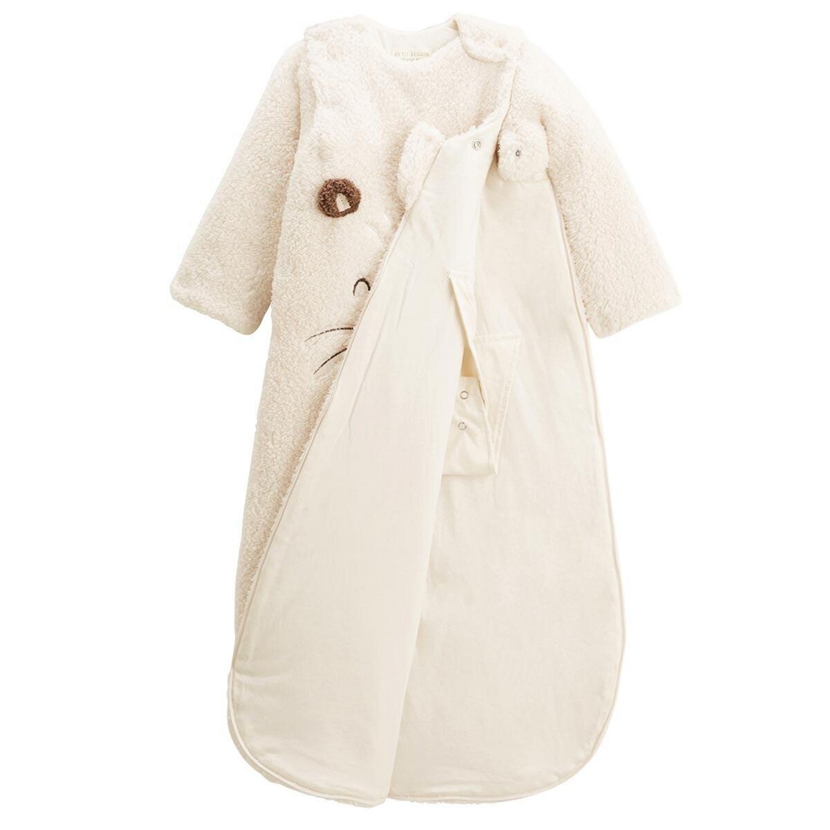 Petit Béguin Gigoteuse d'hiver en sherpa avec manches amovibles Cracotte